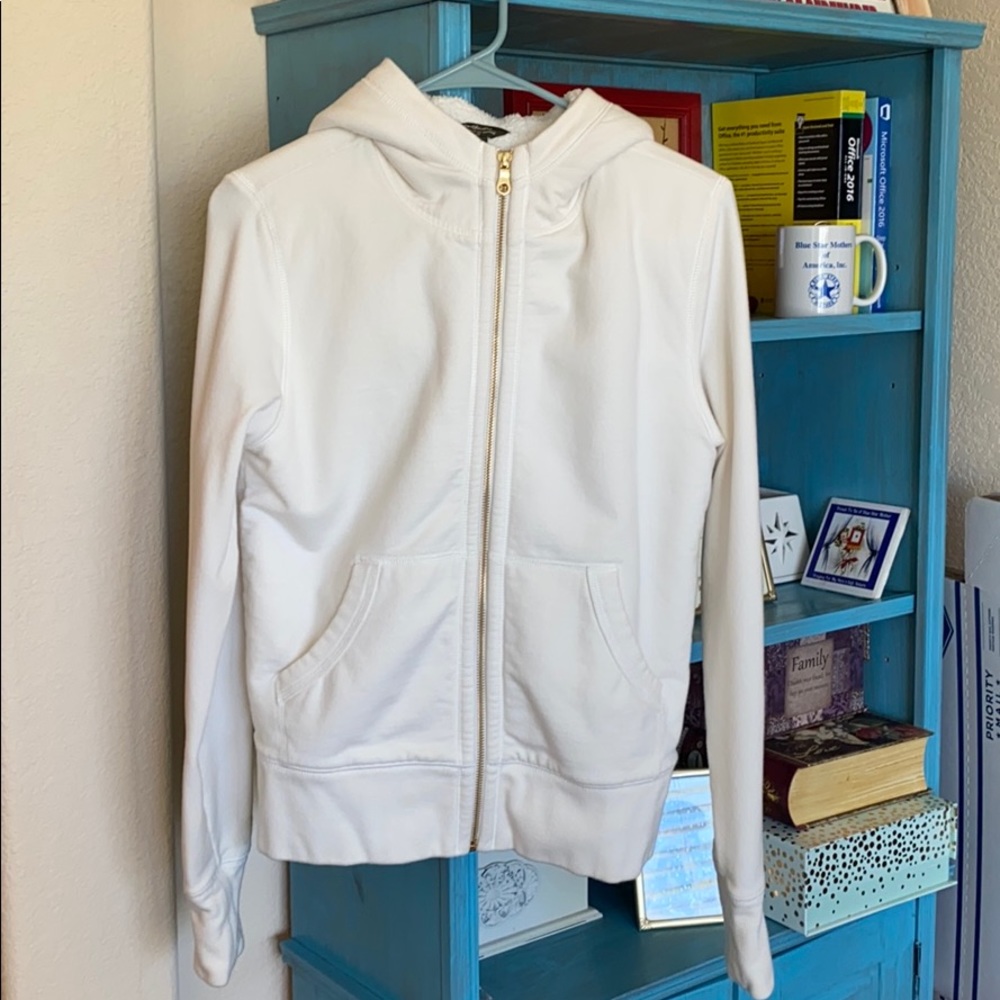 Eddie Bauer zip up white hoodie size medium.
